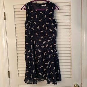 L.A. Soul Black Dark Cream Llama Animal Print Dress